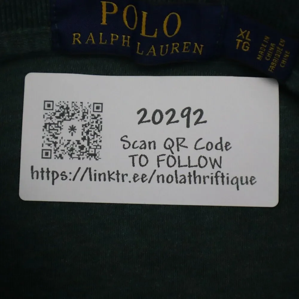Polo Ralph Lauren Shirt Mens XL Extra Green Polo Rugby Casual Dress Pony